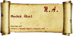 Medek Ábel névjegykártya